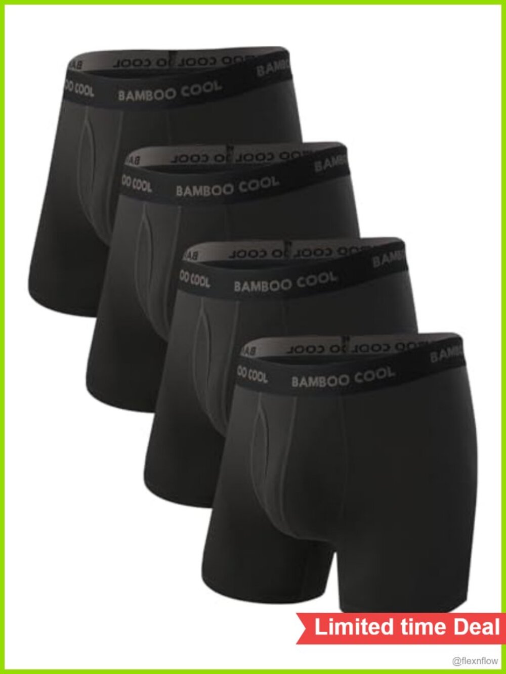 Men's Boxer Briefs Bamboo Viscose Stretch Breathable Tagless 4 Pack